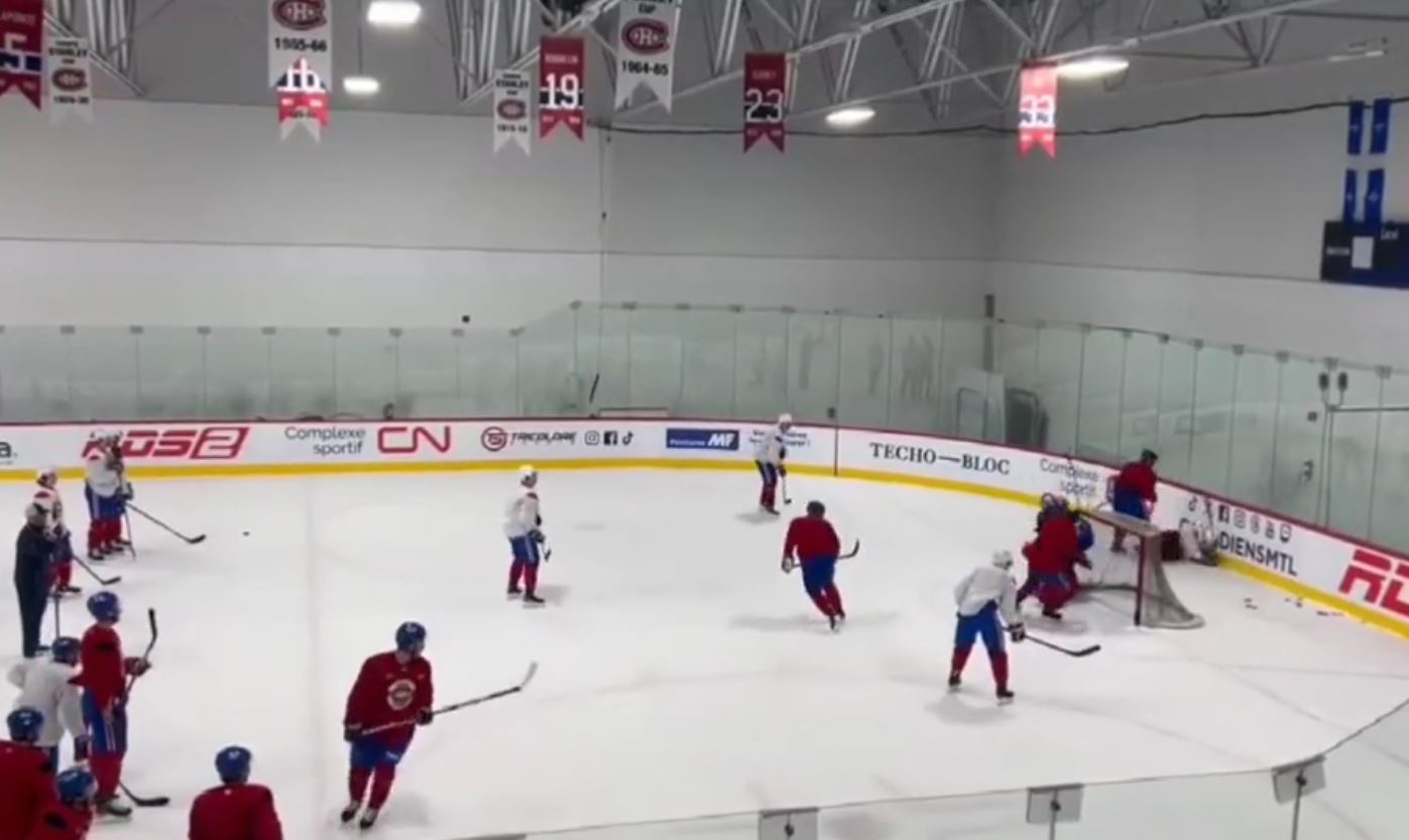Entraînement du Canadien: Laine défend Pezzetta après la frappe de David Savard