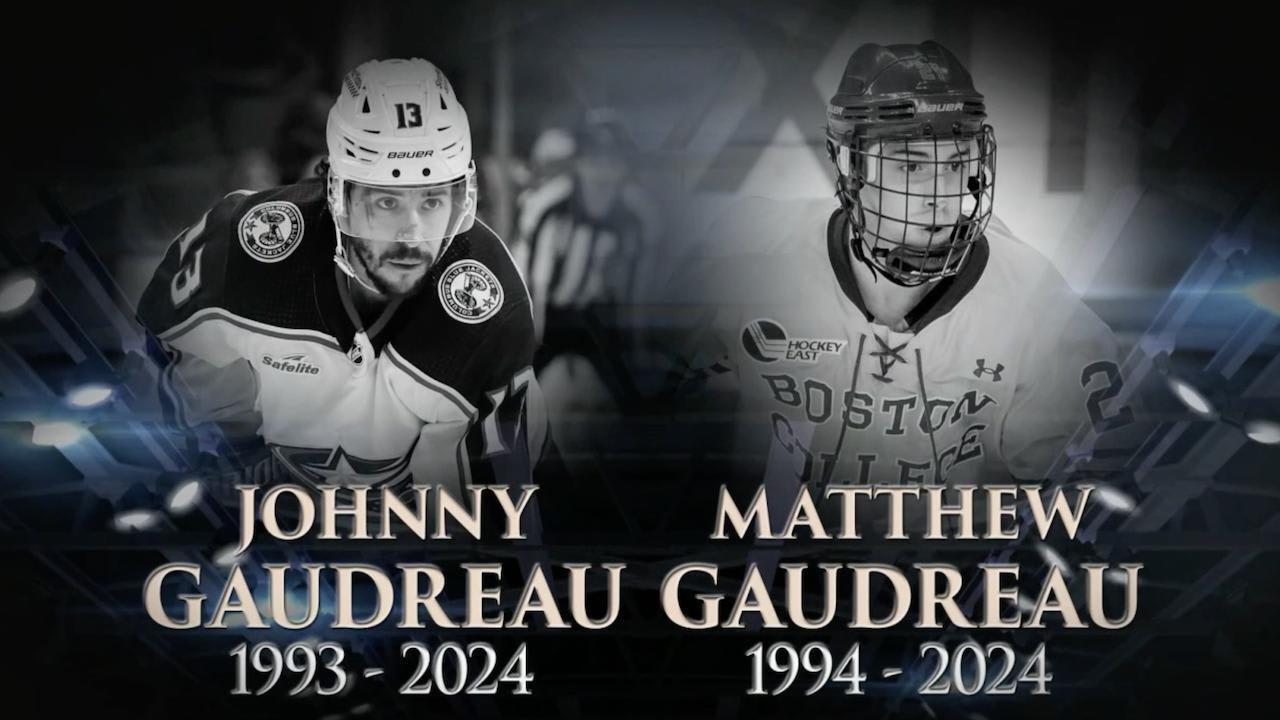 Hommage à Johnny Gaudreau : Sa fille contemple la bannière de son père